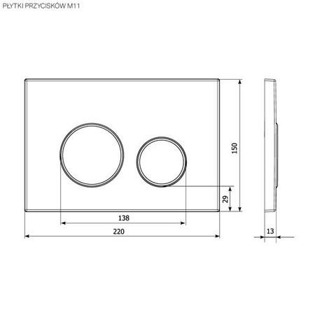 KK-POL przycisk M11 biała SPP/110/0/K