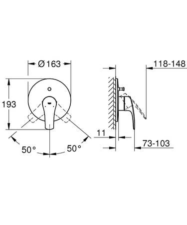 Grohe jednouchwytowa bateria wannowa Eurosmart czarny mat 194502433
