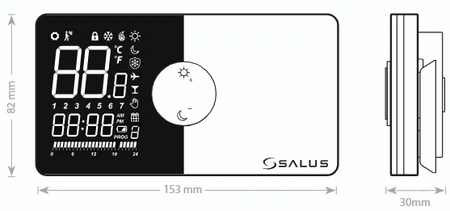 Salus przewodowy, natynkowy, tygodniowy regulator 091PR0