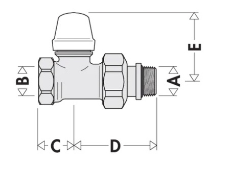 Caleffi zawór grzejnikowy, odcinający, prosty bez uszczelki gumowej, seria 432, 3/4" GZ 432503