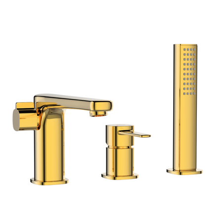 Invena bateria wannowa 3-otworowa Glamour, złoty BW-02-S09-V