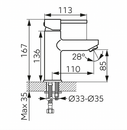 Ferro bateria umywalkowa stojąca FIESTA BRIGHT GOLD, złoty BFI2G