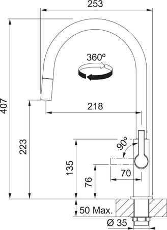 Franke bateria kuchenna Maris Slim J pull-out, czarny mat 115.0728.389
