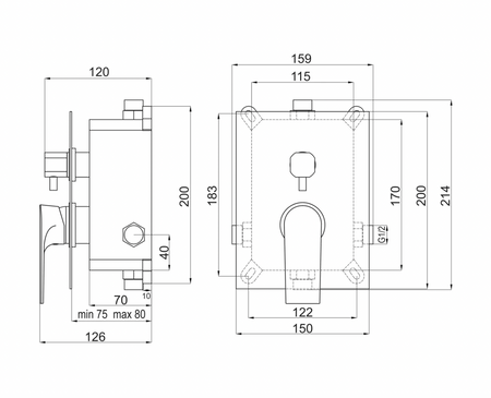 Ferro zestaw podtynkowy box 2-funkcyjny z baterią natryskową ALGEO SQUARE, chrom BAQ7P2BOX