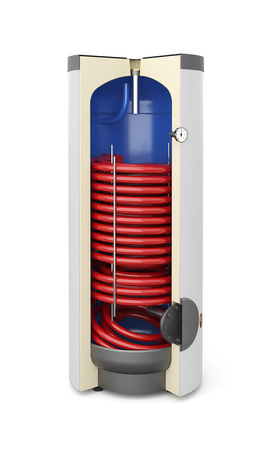Galmet wymiennik z dużą wężownicą spiralną, do pomp ciepła 300l SGW(S) Maxi, biały 26-308570N