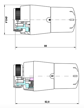 Vario Term głowica termostatyczna Trendy GS.08-106C biała błyszcząca 000M654A101