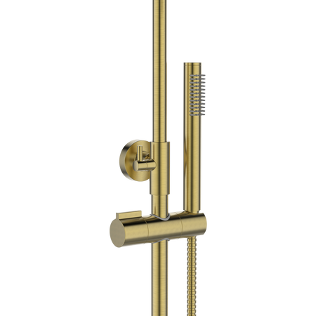 Invena zestaw prysznicowy z deszczownicą Alonia, złoto szczotkowane AU-70-D09-V