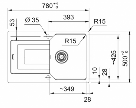 Franke zlewozmywak jednokomorowy wbudowywany Fragranite Urban UBG 611-78, orzechowy 114.0687.274
