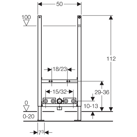 Geberit element montażowy do bidetu wiszący H112  Duofix 111.534.00.1