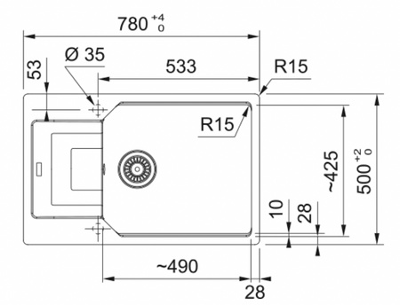Franke zlewozmywak jednokomorowy wbudowywany Fragranite Urban UBG 611-78 XL, kamienny szary 114.0687.281