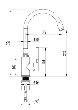 Invena bateria zlewozmywakowa Glamour czarno/złoty BZ-02-L17