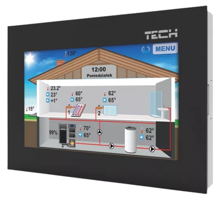 Tech regulator pokojowy, dotykowy, czarny, komunikacja RS ST281BK