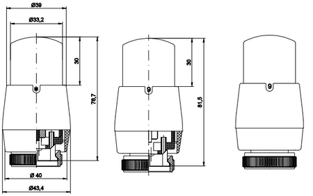 Vario Term głowica termostatyczna Prestige GS.02-24C M30x1.5 czarny mat 000M636A024