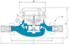 Bmeters wodomierz wielostrumieniowy suchobieżny typ GMDM-I AF 1 1/4" Q3 10,0m/h Tmax: 30`C,  L=260mm 5903299930124