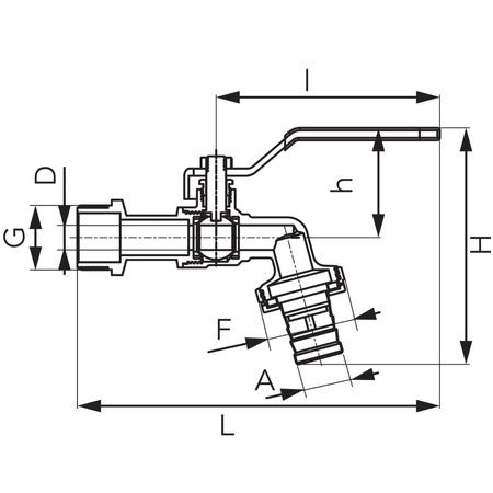 Ferro zawór kulowy czerpalny 3/8" z metalową złączką F-COMFORT KCN10