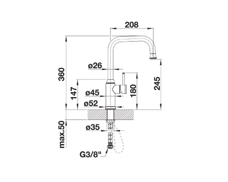Blanco bateria kuchenna z wyciąganą wylewką LIVIA-S złota 526687 