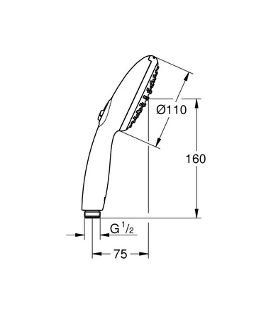 Grohe słuchawka prysznicowa 2 strumienie Tempesta 110 czarny mat 261612433