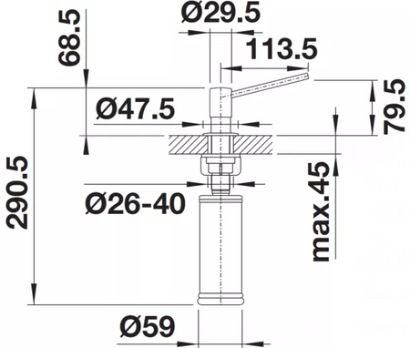 Blanco dozownik TORRE chrom 512593