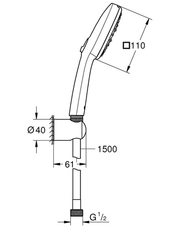 Grohe zestaw prysznicowy Tempesta Cube 110, chrom 27588003