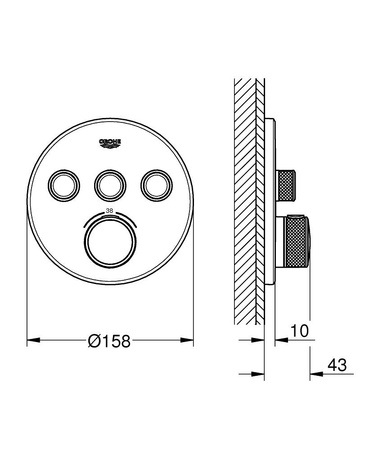 Grohe bateria natryskowa termostatyczna do trzech wyjść Grohtherm SmartControl, chrom 29121000