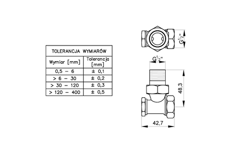Invena komplet termostatyczny kątowy PROV - zawór termostatyczny, zawór powrotny, głowica mini 2 PROV 1/2" CD-76-K15-X