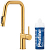 KFA bateria kuchenna z filtracją wody i wyciąganą wylewką Duero Pure Style, brushed gold + zestaw filtrujący Profine Blue S 6623-313-31