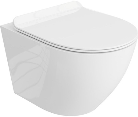 Zestaw stelaż podtynkowy KK-POL do WC z przyciskiem (biały) + miska WC z deską Lavita S017