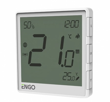 Engo podtynkowy, internetowy regulator tempertatury ZigBee 230V, biały EONE-230W