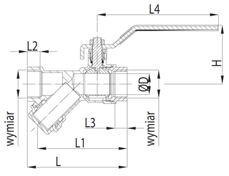 KFA zawór kulowy z filtrem skośnym 3/4" 708-010-20