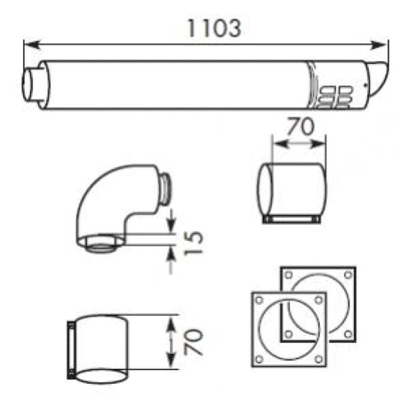 Vaillant zestaw podstawowy systemu powietrzno-spalinowego przez ścianę lub dach 0020219516
