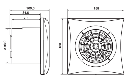 Venture wentylator łazienkowy Silent 100 CRZ 230V, 50HZ 40021220