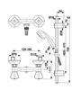KFA bateria STANDARD natryskowa + rura chromowana 306-311-00
