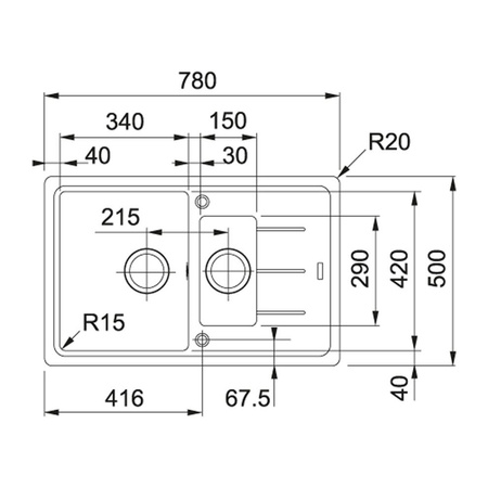 Franke zlewozmywak półtorakomorowy Basis BFG 651-78 Fragranite onyx 114.0283.991