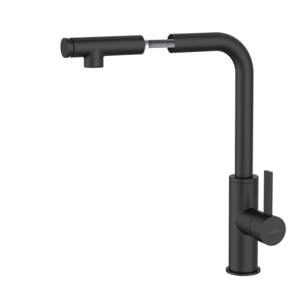 Invena bateria kuchenna z wyciąganą wylewką Preto, czarny BZ-48-W04-L