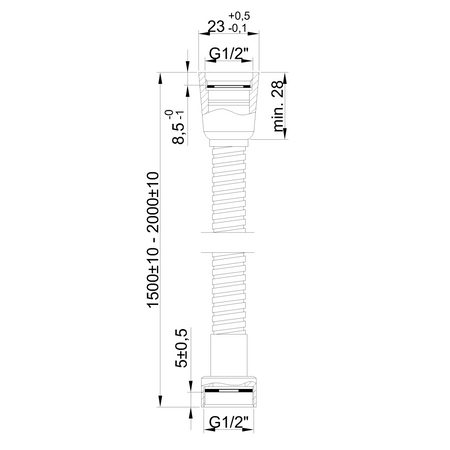 Invena wąż prysznicowy 150 cm, chrom AW-22-150-L