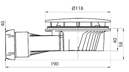 Wirquin odpływ brodzikowy Slim+ fi 90 mm, czarny mat 30724079