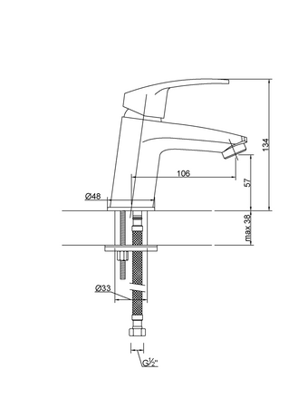 Invena bateria umywalkowa Malta, chrom BU-27-001-A