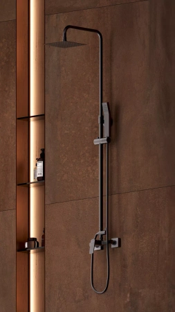 Ferro zestaw natryskowy z deszczownią VITTO VERDELINE, gun metal NP81-BVI7UVL-GM