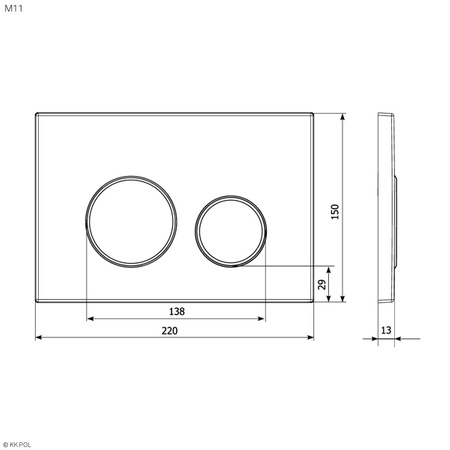 KK-POL przycisk złoty połysk M11 SPP/037/0/K