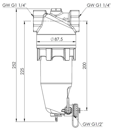 Afriso magnetyczny separator zanieczyszczeń ADS 181 HP do pomp ciepła GW G1 1/4" 7718100