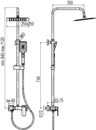 Valvex zestaw natryskowy z baterią natryskową Loft, czarny mat 2455750