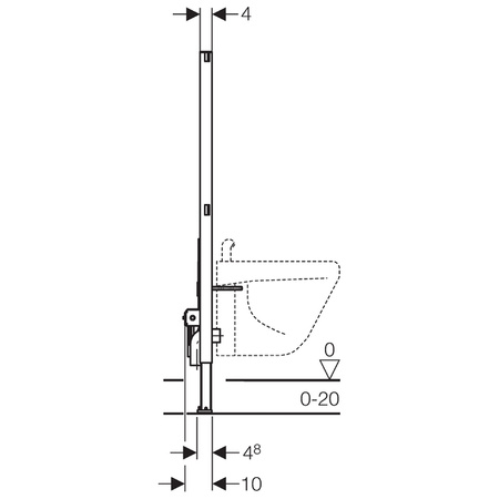 Geberit element montażowy do bidetu wiszący H112 Duofix 111.510.00.1