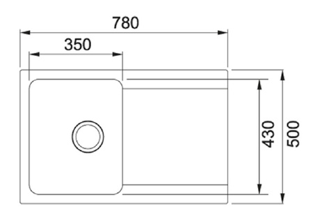 Franke zlewozmywak jednokomorowy Orion OID 611-78 onyx tectonite 114.0286.447