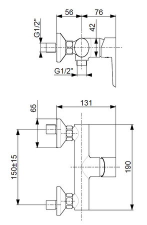 KFA bateria natryskowa ścienna NEON chrom 5226-013-00