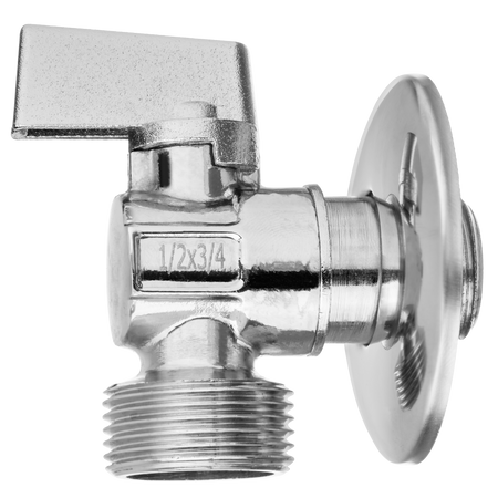 Invena zawór kulowy odcinający z metalowym pokrętłem do baterii, dolnopłuka lub pralki 1/2"x3/8", chrom ZW-11-010-C