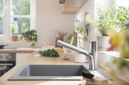 Hansgrohe jednouchwytowa bateria kuchenna z wyciąganą wylewką Zesis M33, chrom 74803000