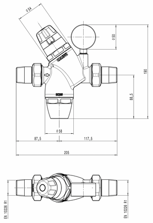 Caleffi reduktor ciśnienia z wymiennym wkładem i manometrem 1" 535161