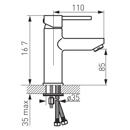 Ferro bateria umywalkowa stojąca FIESTA, chrom BFI2