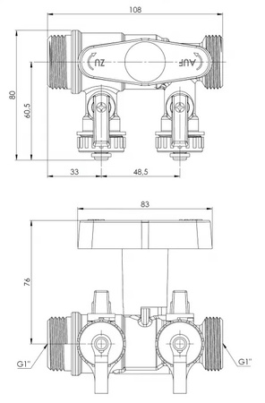 Afriso armatura do napełniania i płukania instalacji AFC G1" 7778110