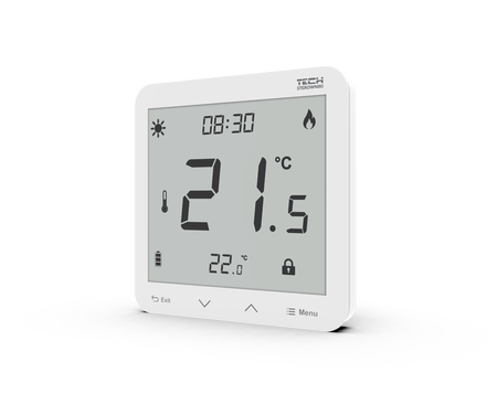 Tech sterownik ST-297V3 pokojowy dwustanowy podtynkowy (3 mm szkło) biały ST297V3WH